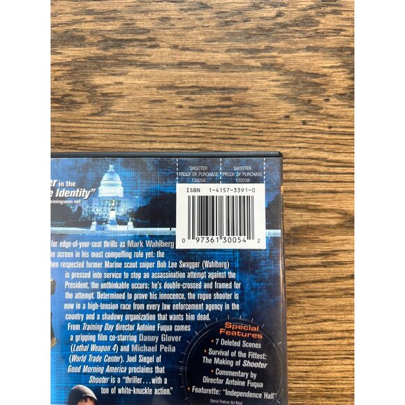 Shooter 2007 DVD Action Thriller Mark Wahlberg Michael Pena Drama Pre-Owned - Picture 4 of 4